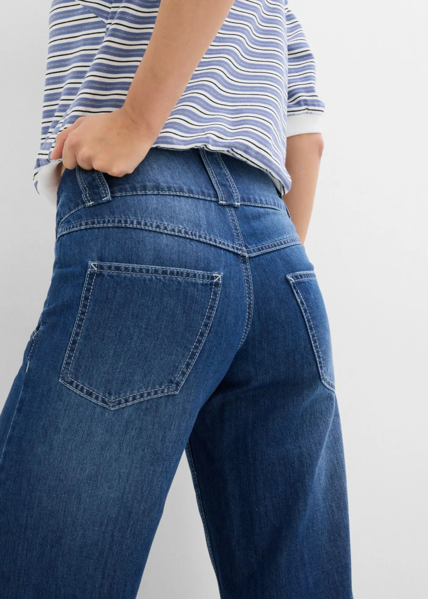 bonprix bonprix Vaqueros wide-leg, high waist, súper suaves Azul piedra usado