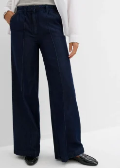bonprix bonprix Vaqueros wide-leg, high waist, súper suaves Azul oscuro denim