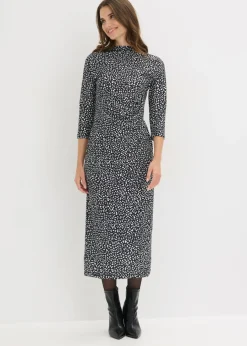 bonprix bonprix Vestido Negro-blanco estampado New