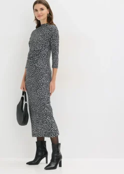bonprix bonprix Vestido Negro-blanco estampado New
