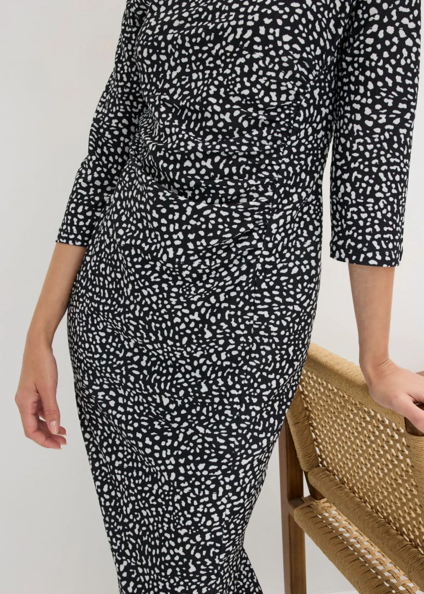 bonprix bonprix Vestido Negro-blanco estampado New
