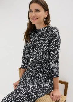bonprix bonprix Vestido Negro-blanco estampado New