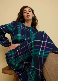 bonprix bonprix Vestido azul marino a cuadros Sale