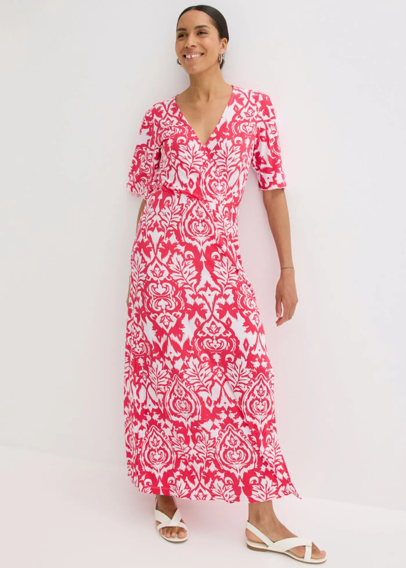 bonprix bonprix Vestido Rosa-blanco estampado