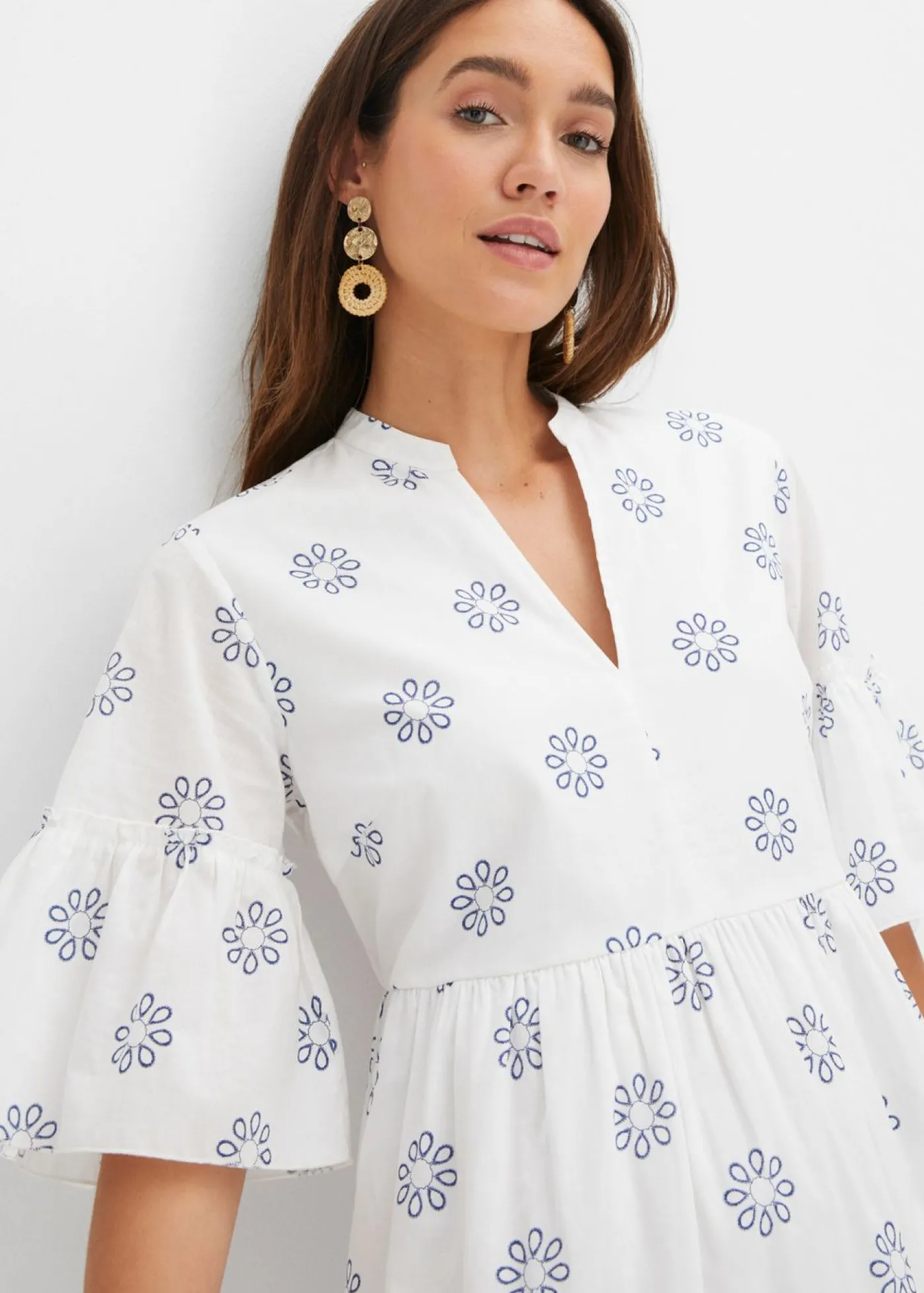 bonprix bonprix Vestido Blanco-azul Clearance