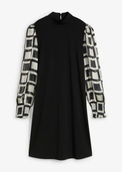 bonprix bonprix Vestido Negro/crudo con estampado gráfico Online