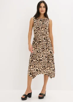 bonprix bonprix Vestido Beige-negro con estampado de leopardo Best