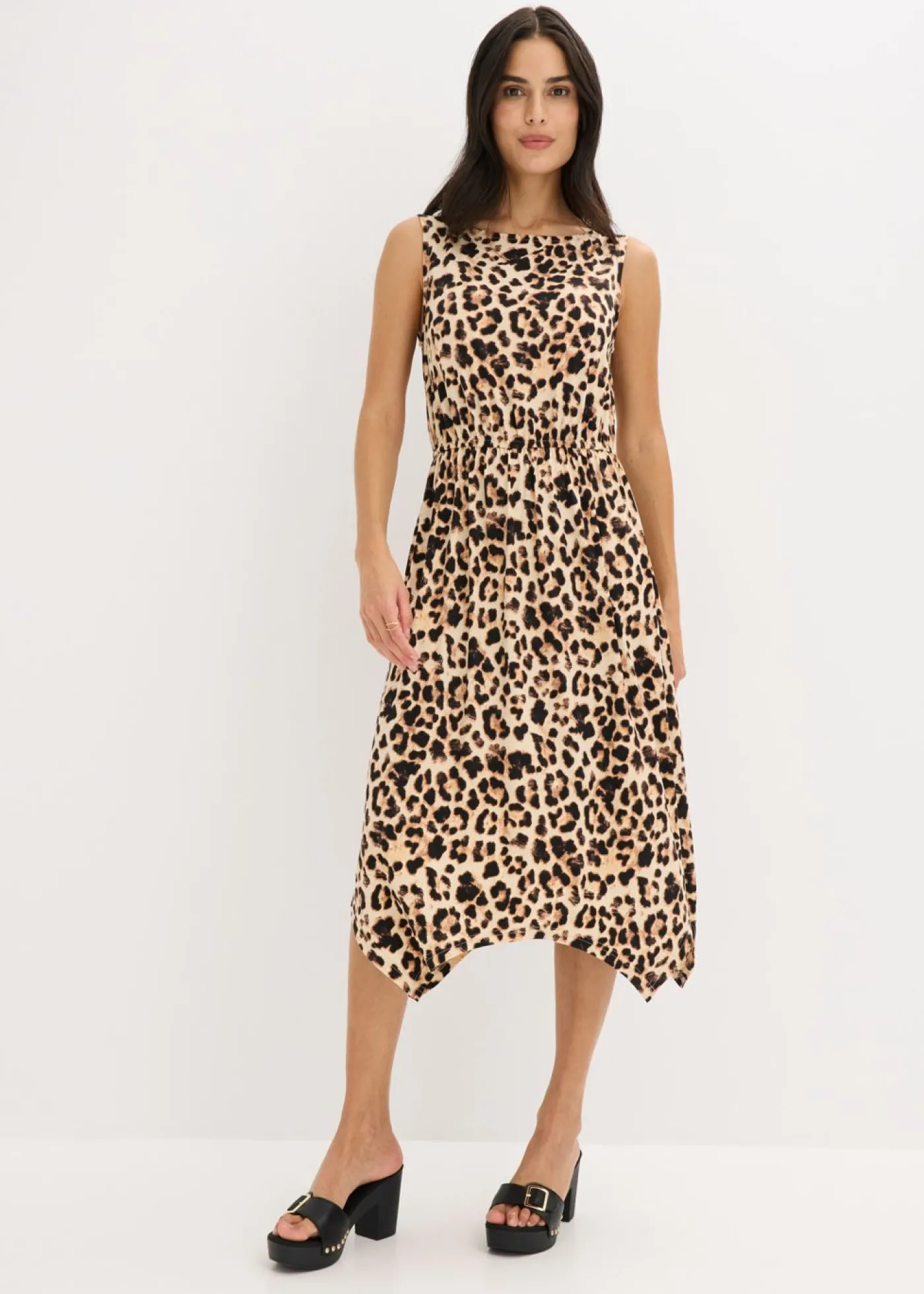 bonprix bonprix Vestido Beige-negro con estampado de leopardo Best