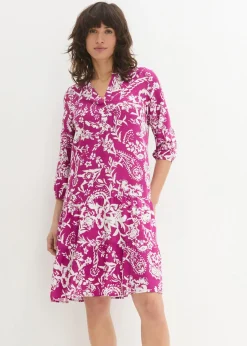 bonprix bonprix Vestido orquídea púrpura-blanco lana Sale