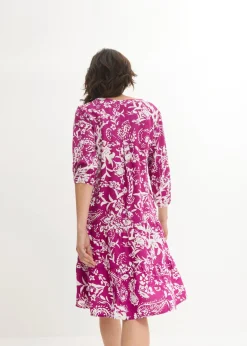 bonprix bonprix Vestido orquídea púrpura-blanco lana Sale