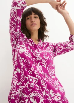 bonprix bonprix Vestido orquídea púrpura-blanco lana Sale