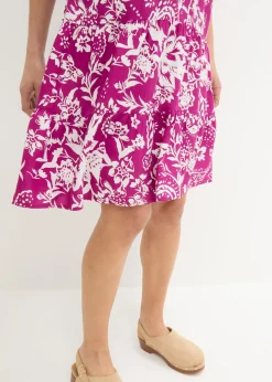 bonprix bonprix Vestido orquídea púrpura-blanco lana Sale