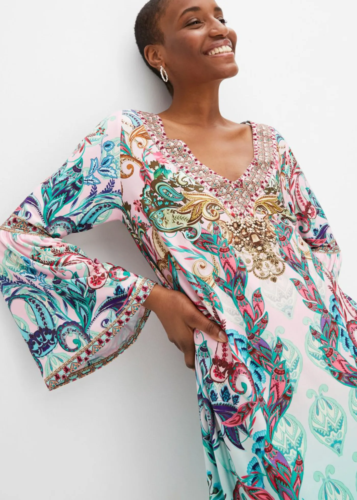 bonprix bonprix Vestido turquesa/rosa pálido Discount