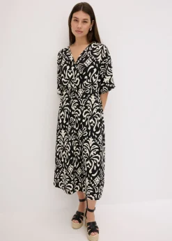 bonprix bonprix Vestido Negro-blanco Clearance