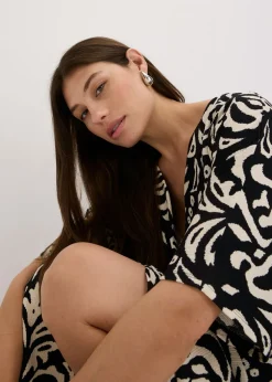 bonprix bonprix Vestido Negro-blanco Clearance