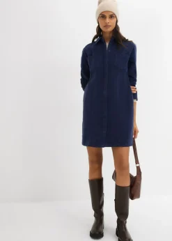 bonprix bonprix Vestido ajustado de pana Azul marino Outlet