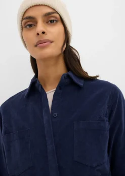 bonprix bonprix Vestido ajustado de pana Azul marino Outlet
