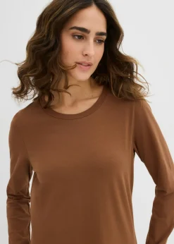 bonprix bonprix Vestido ajustado de punto (2 unidades) Marrón pimiento/rojo burdeos Clearance