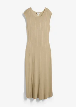 bonprix bonprix Vestido ajustado de punto de mezcla de viscosa Verde aceite Clearance