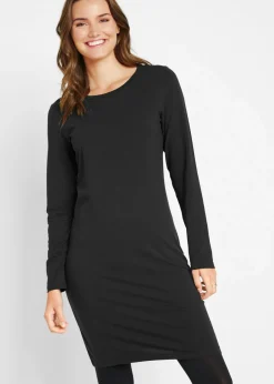 bonprix bonprix Vestido ajustado de punto (2 unidades) Negro Online