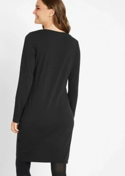 bonprix bonprix Vestido ajustado de punto (2 unidades) Negro Online
