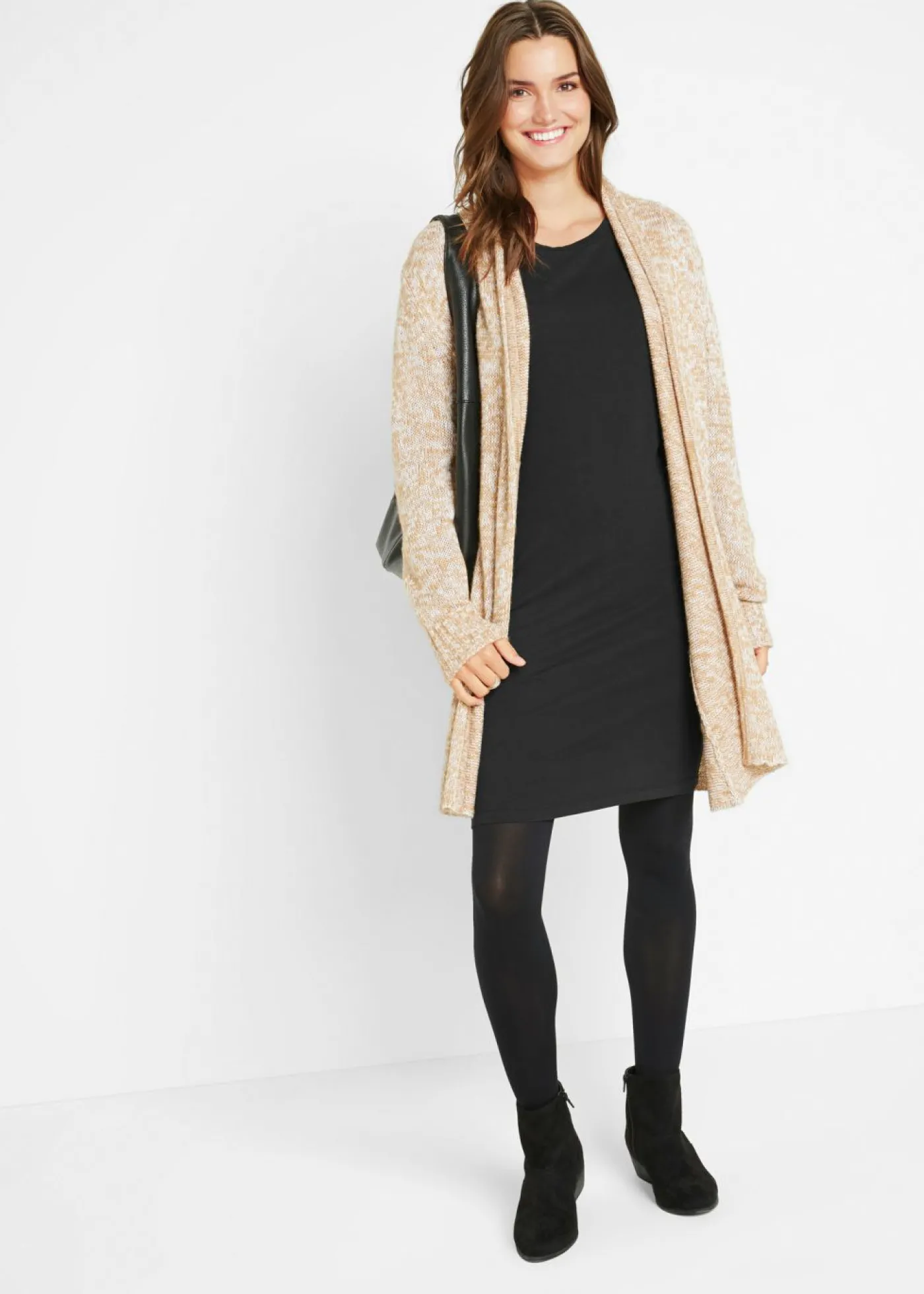 bonprix bonprix Vestido ajustado de punto (2 unidades) Negro Online