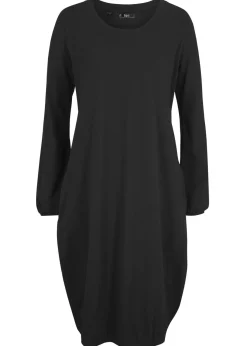 bonprix bonprix Vestido ancho de algodón Negro Discount
