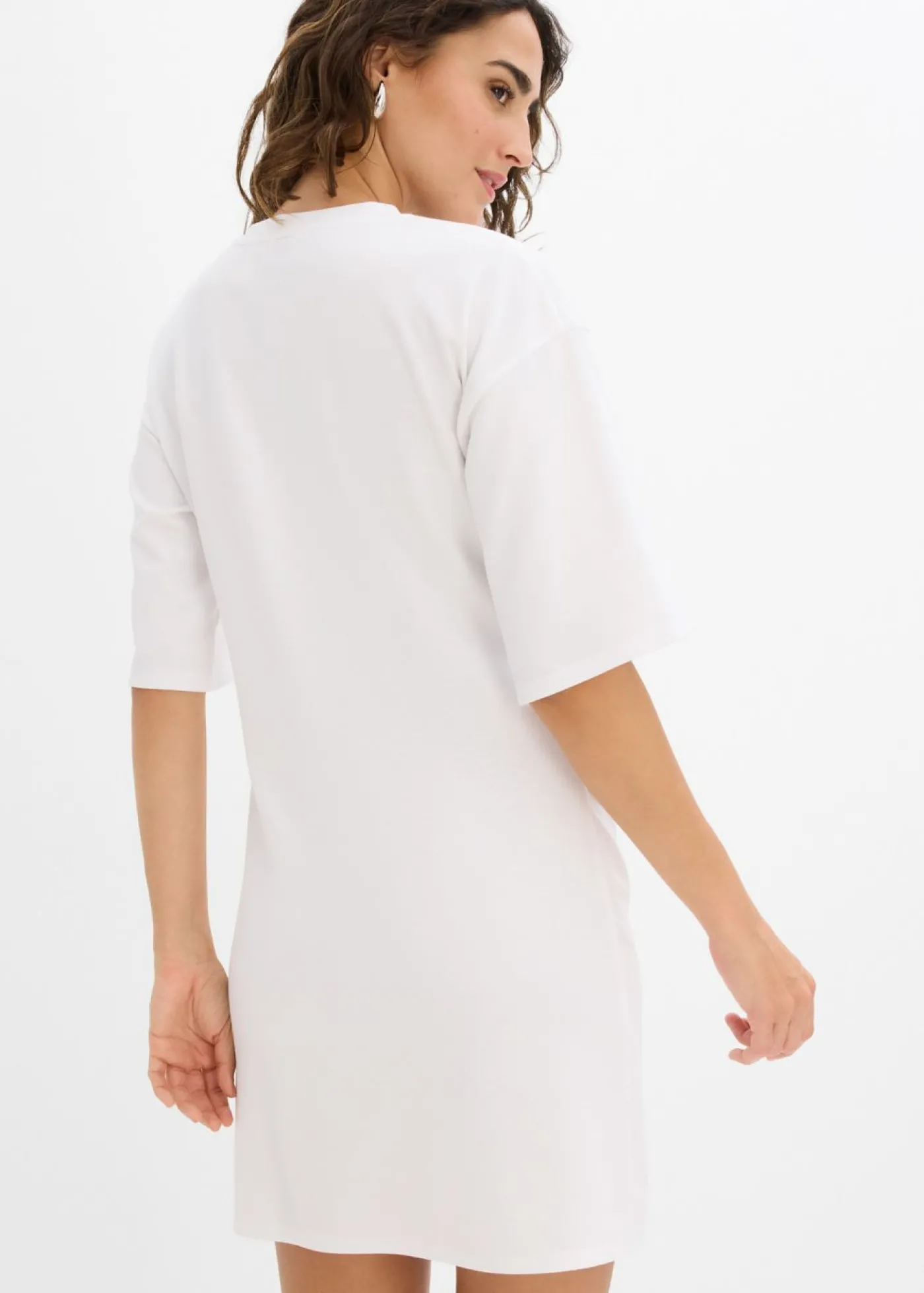 bonprix bonprix Vestido ancho tipo camiseta Blanco Clearance