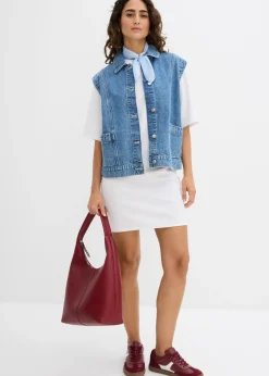 bonprix bonprix Vestido ancho tipo camiseta Blanco Clearance