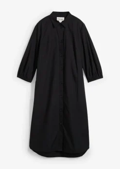 bonprix bonprix Vestido camisera de algodón ligero Negro Best