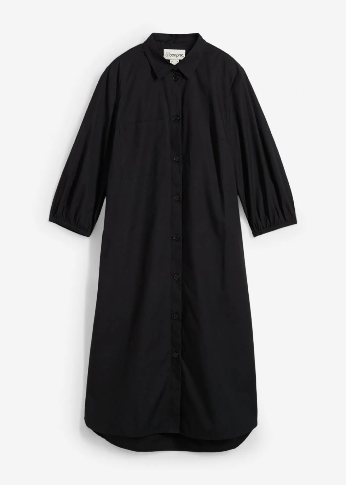 bonprix bonprix Vestido camisera de algodón ligero Negro Best