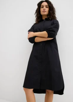 bonprix bonprix Vestido camisera de algodón ligero Negro Best