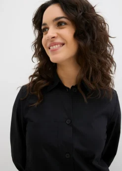 bonprix bonprix Vestido camisera de algodón ligero Negro Best