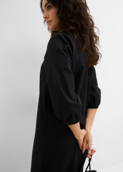 bonprix bonprix Vestido camisera de algodón ligero Negro Best