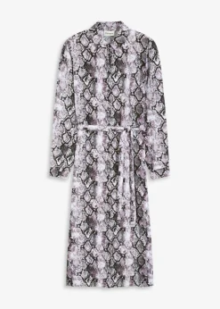 bonprix bonprix Vestido camisero arcilla con estampado de serpiente Discount