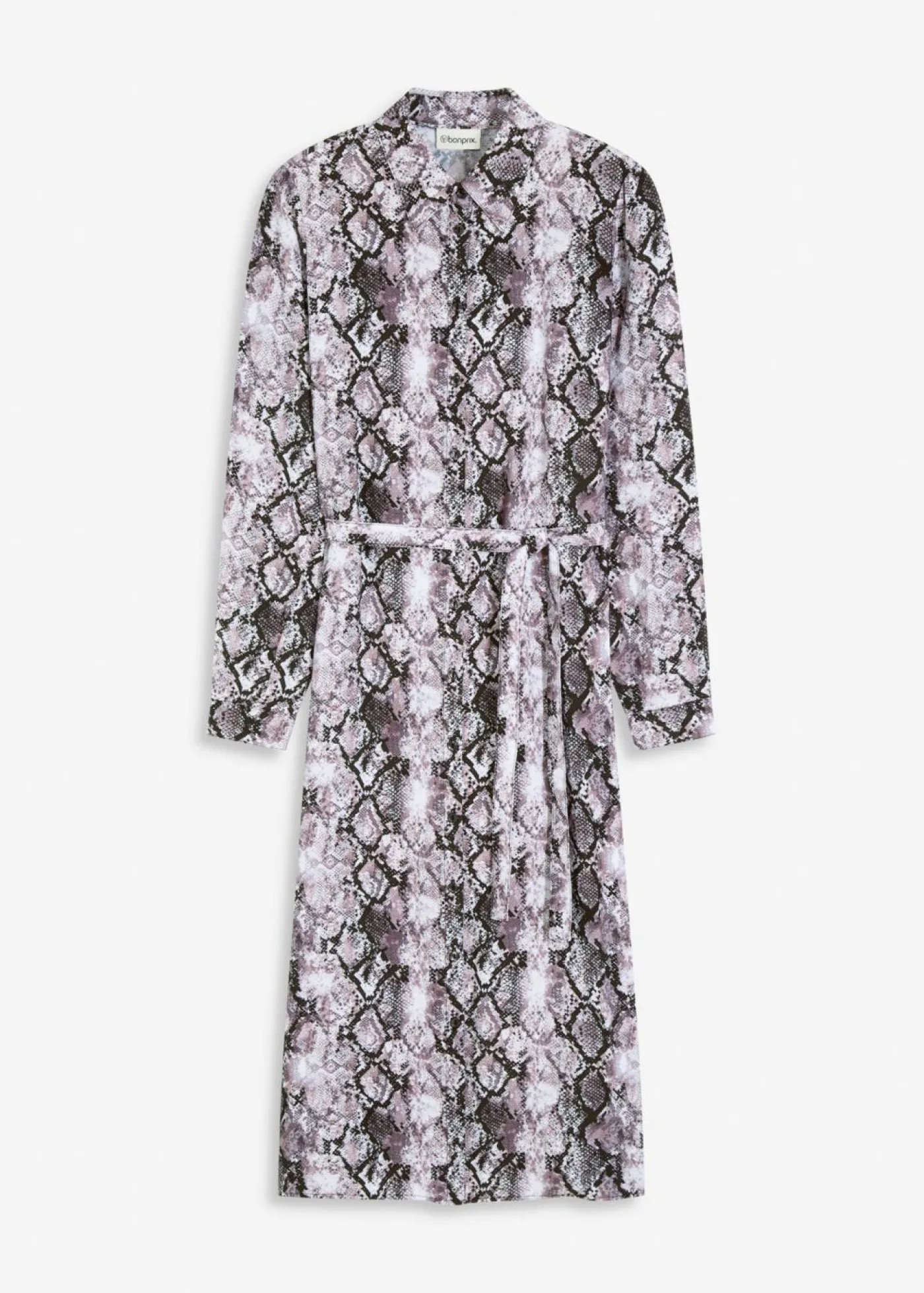 bonprix bonprix Vestido camisero arcilla con estampado de serpiente Discount