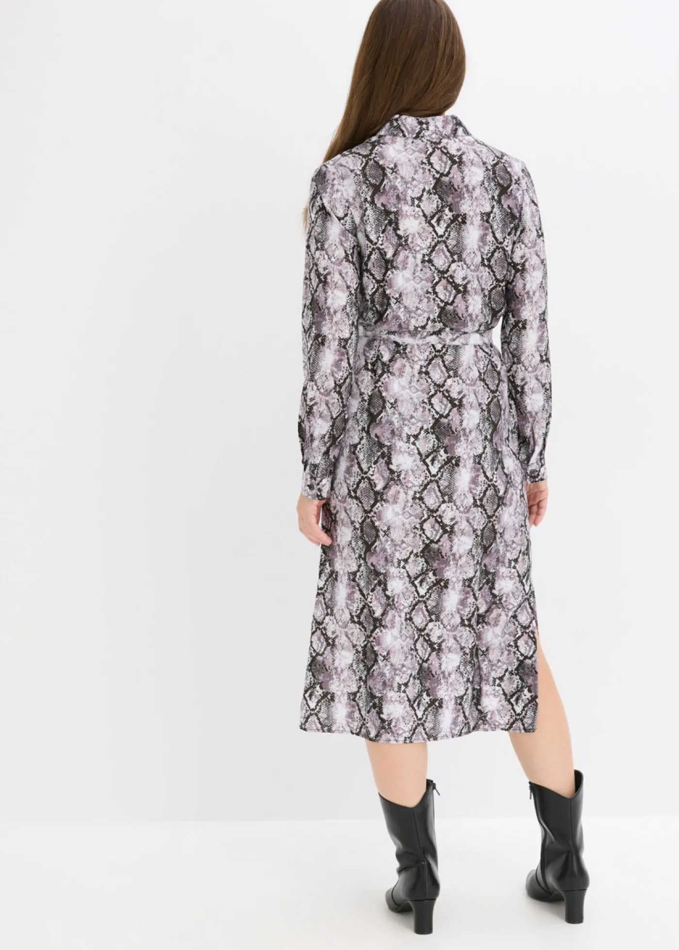 bonprix bonprix Vestido camisero arcilla con estampado de serpiente Discount