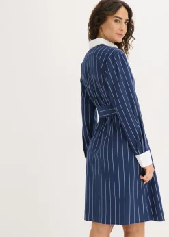bonprix bonprix Vestido camisero azul marino-blanco con rayas Outlet