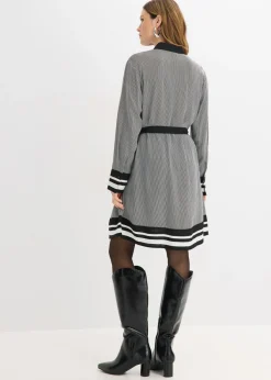 bonprix bonprix Vestido camisero Negro-blanco con rayas Hot