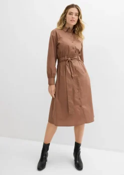 bonprix bonprix Vestido camisero Marrón castaño Clearance