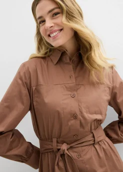 bonprix bonprix Vestido camisero Marrón castaño Clearance