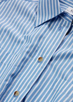bonprix bonprix Vestido camisero a rayas con cordón azul provenzal-blanco con rayas