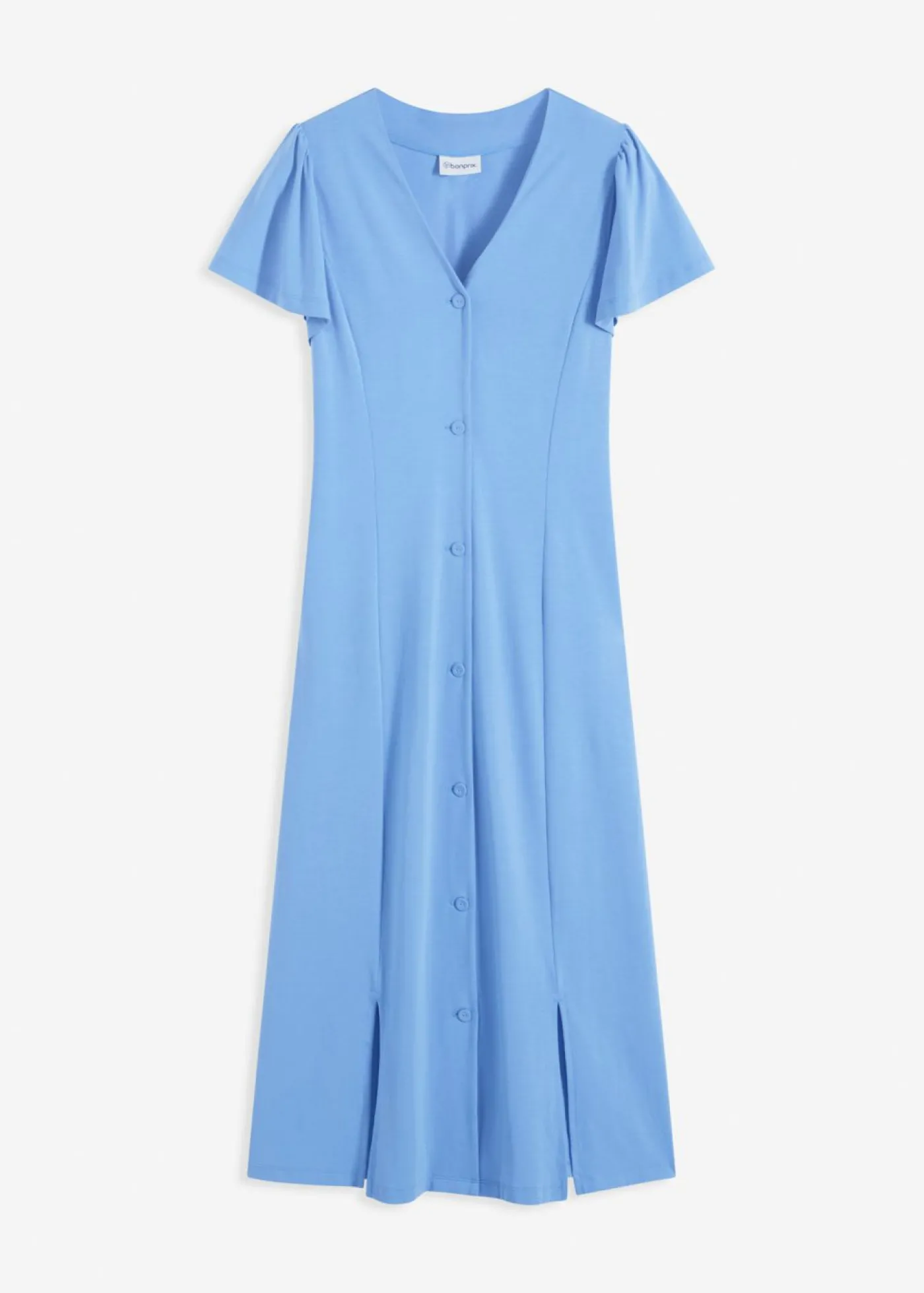 bonprix bonprix Vestido camisero con abertura azul provenzal