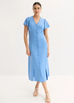 bonprix bonprix Vestido camisero con abertura azul provenzal