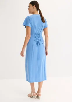 bonprix bonprix Vestido camisero con abertura azul provenzal