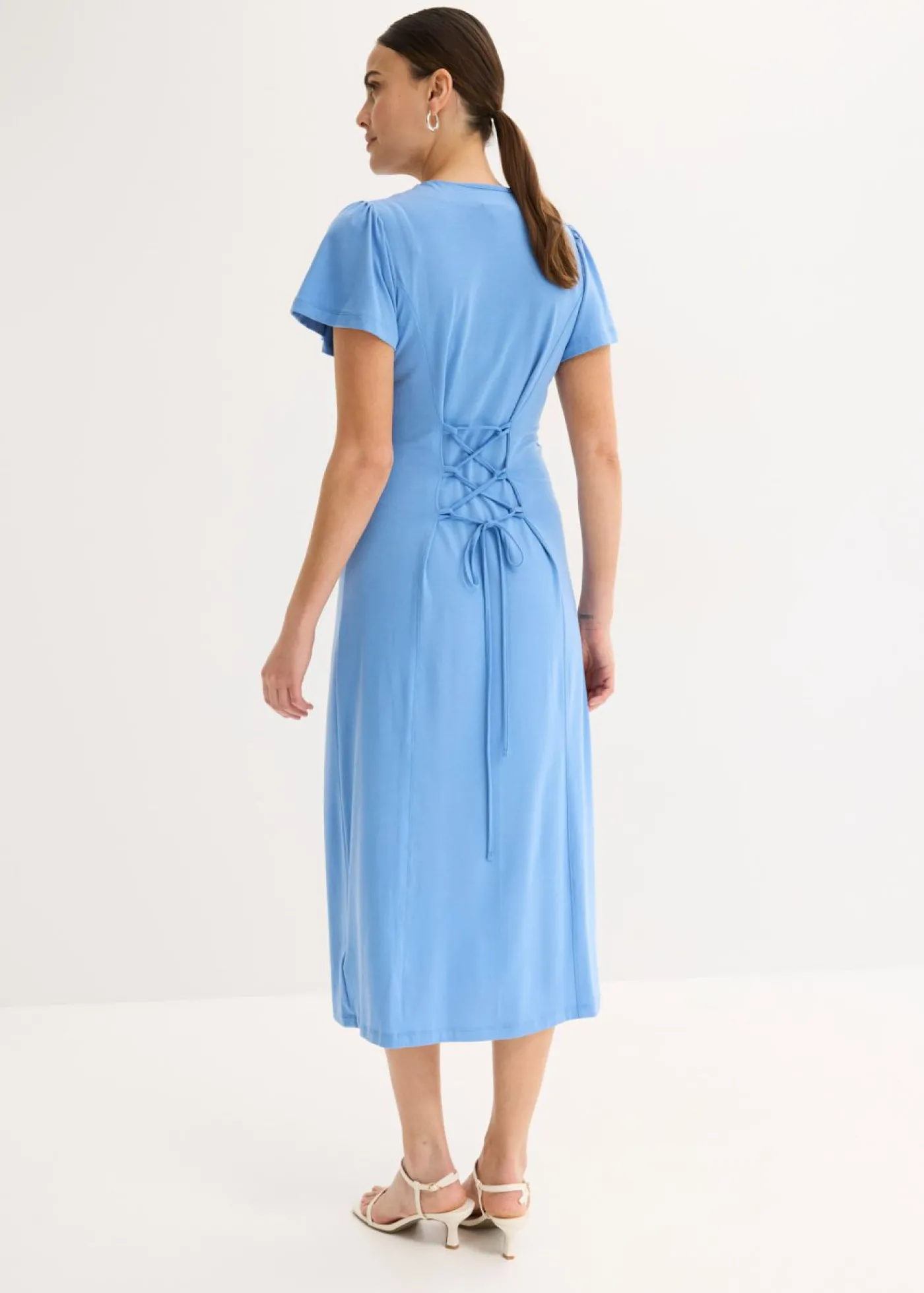 bonprix bonprix Vestido camisero con abertura azul provenzal