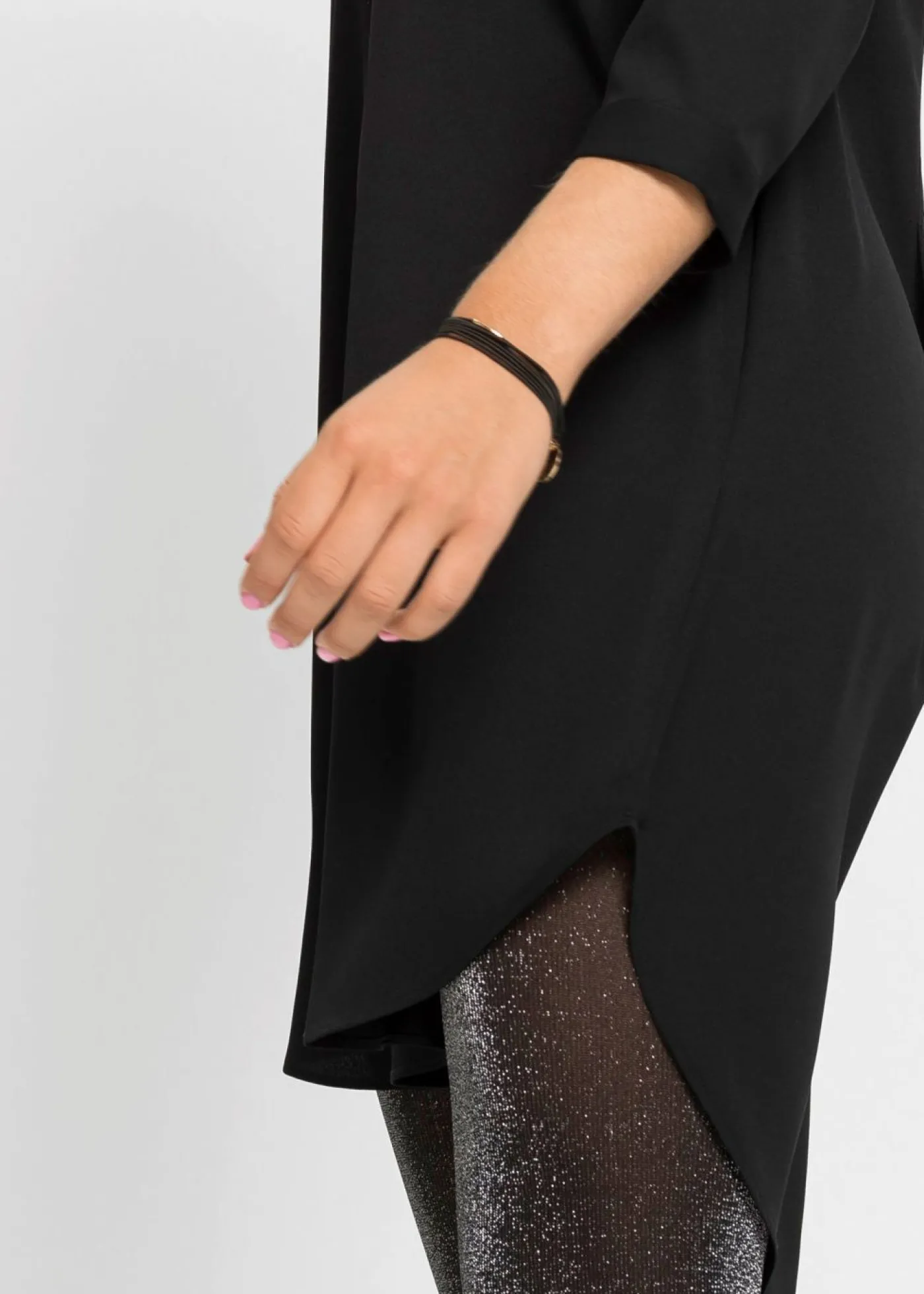 bonprix bonprix Vestido camisero con botonera corta Negro Online