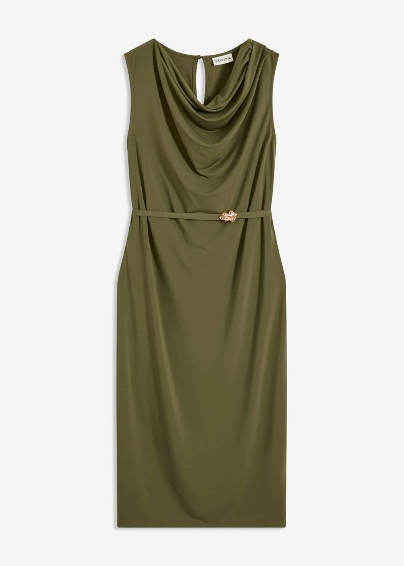 bonprix bonprix Vestido camisero con cinturón (conjunto de 2 piezas) caqui oscuro New