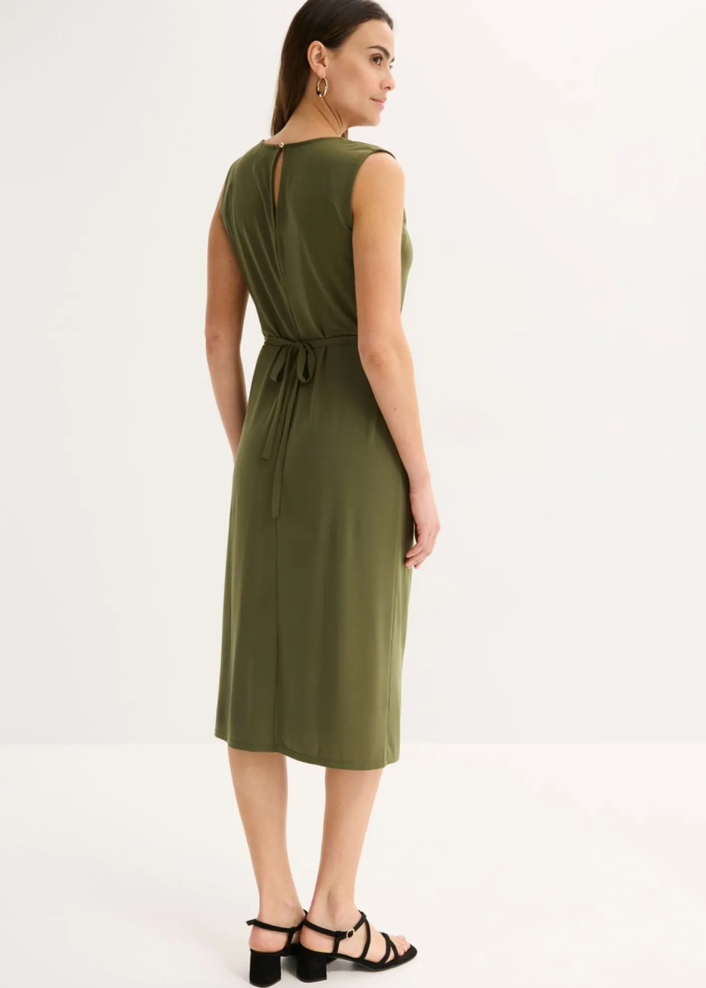 bonprix bonprix Vestido camisero con cinturón (conjunto de 2 piezas) caqui oscuro New