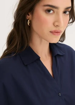 bonprix bonprix Vestido camisero con cinturón Azul marino Best